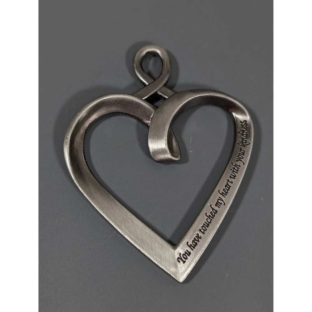 Ganz Pewter Heart Ribbon Ornament Kindness Quote Keepsake‎ Gift